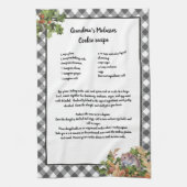 Kerst Muis Heilig Recept Keepsake Grijs Plaid Theedoek (Verticaal)