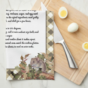Kerst Muis Heilig Recept Keepsake Tan Plaid Theedoek