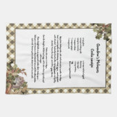 Kerst Muis Heilig Recept Keepsake Tan Plaid Theedoek (Horizontaal)