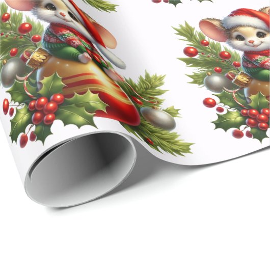 Kerst muis inpakpapier (Rol Hoek)