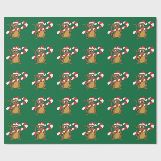 Kerst muis inpakpapier (Vlak)