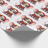 Kerst muis inpakpapier (Hoek)