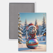 Kerst Muis Magneet (Voorkant / Achterkant)