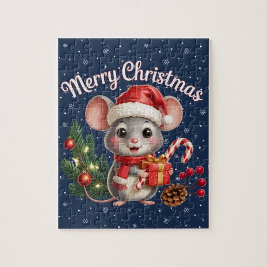Kerst Muis Puzzel (Verticaal)