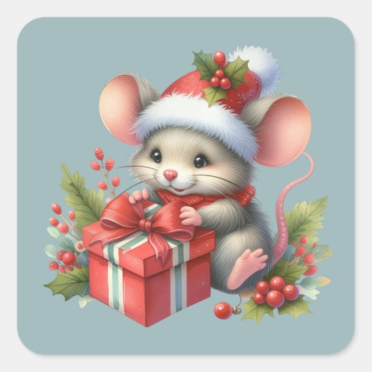 Kerst Muis Stickers (Voorkant)