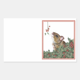 Kerst Muis stickers, adresetiketten, cadeau label