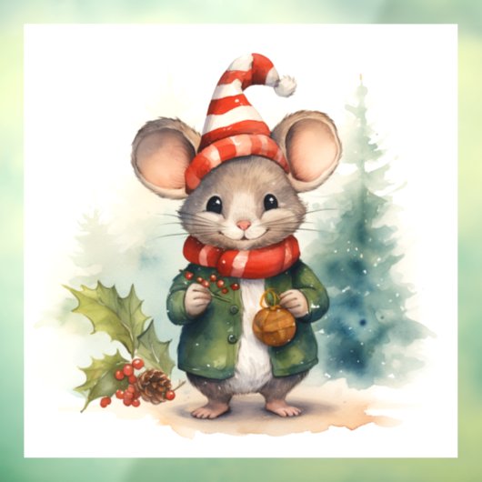 Kerst Muis Venster Cling Raamsticker (Vel 3)