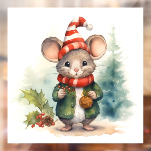 Kerst Muis Venster Cling Raamsticker (Vel 2)
