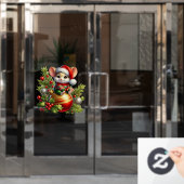 Kerst Muis Venster Cling Raamsticker (Kantoordeur)