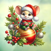 Kerst Muis Venster Cling Raamsticker (Vel 3)