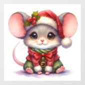 Kerst Muis Venster Cling Raamsticker (Vel)