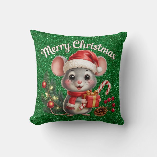 Kerst Muis Worp Kussen (Voorkant)