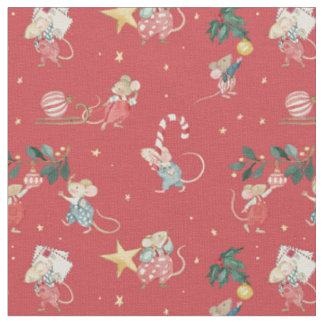 kerst muis xmas slee candycane ornament laat stof