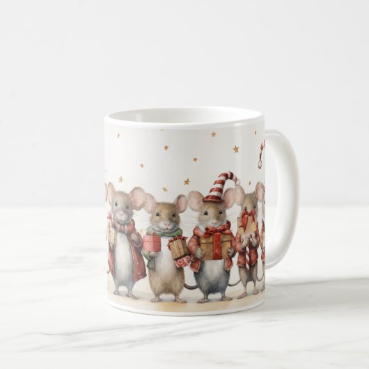Kerst Muizen Koffie Thee Mok (Voorkant rechts)