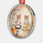 Kerst Muizen Koppel Metalen Ornament (Links)