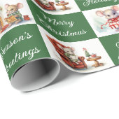 Kerst Muizen Ontwerp Cadeaupapier (Rol Hoek)