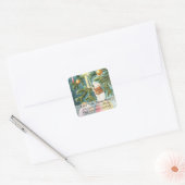 Kerst Muizen Stekken Kaarsen Aan Adreslabel Vierkante Sticker (Envelop)