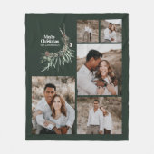 Kerst multi-foto botanische donkergroene rustige fleece deken (Voorkant)