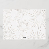 Kerst multi-foto modern zilver script chic folie feestdagenkaart (Achterkant)