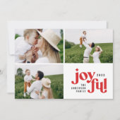 Kerst multi foto moderne typografie feestdagenkaart (Voorkant)