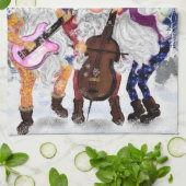 Kerst Musical Gnomes Keuken Handdoek (Gevouwen)