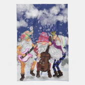 Kerst Musical Gnomes Keuken Handdoek (Verticaal)