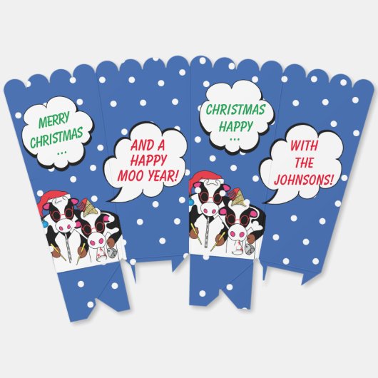 Kerst Musical Koeien Favor Boxes Bedankdoosjes (Ongevouwen)