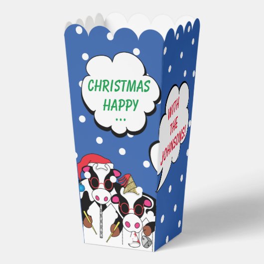 Kerst Musical Koeien Favor Boxes Bedankdoosjes (Voorkant)