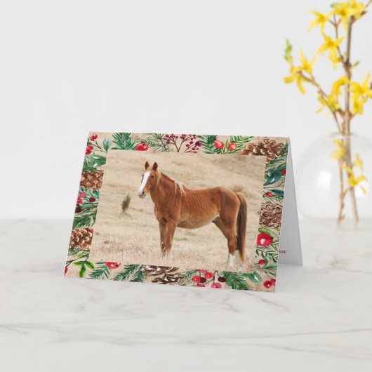 Kerst Mustang Kaart (Gele Bloem)