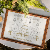 Kerst Muur Art DYI Aangepaste Naam Leuk Poster