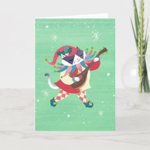 Kerst Muziek Elf Kat Vakantie Kaart