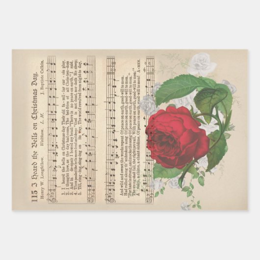 Kerst Muziekblad Decoupage - Set 1 Inpakpapier Vel (Voorkant 2)