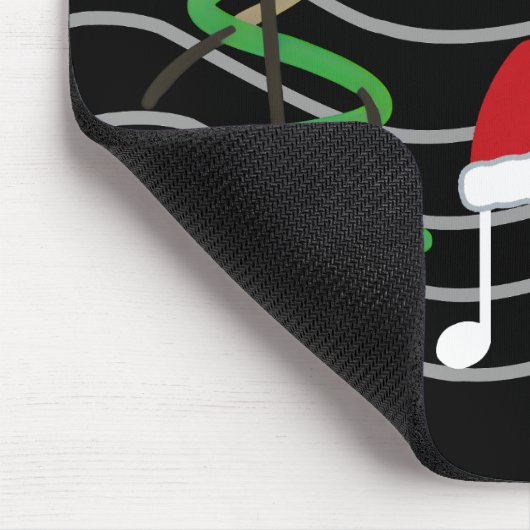 Kerst Muzieknoten Santa Hat Treble Clef Muismat (Hoek)