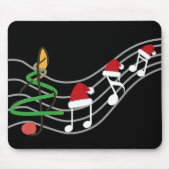 Kerst Muzieknoten Santa Hat Treble Clef Muismat (Voorkant)