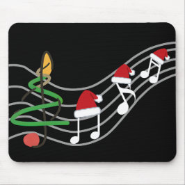 Kerst Muzieknoten Santa Hat Treble Clef Muismat