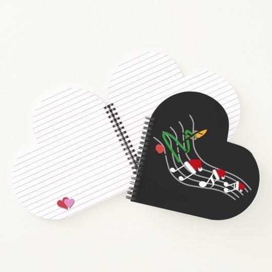 Kerst Muzieknoten Santa Hat Treble Clef Notitieboek (Binnen)