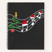 Kerst Muzieknoten Santa Hat Treble Clef Notitieboek (Voorkant)