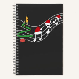Kerst Muzieknoten Santa Hat Treble Clef Notitieboek
