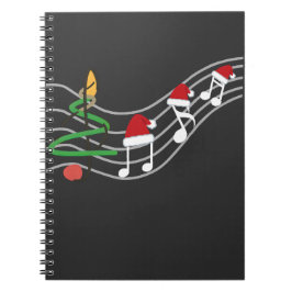 Kerst Muzieknoten Santa Hat Treble Clef Notitieboek