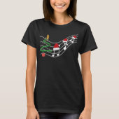 Kerst Muzieknoten Santa Hat Treble Clef T-shirt (Voorkant)