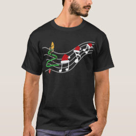 Kerst Muzieknoten Santa Hat Treble Clef T-shirt