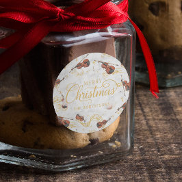 Kerst Muzieknoten Viool Elegant Ronde Sticker