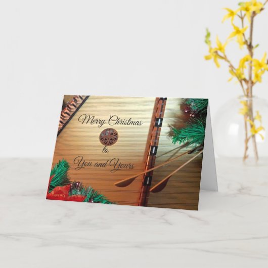 Kerst Muzikale Wenskaart Kaart (Gele Bloem)