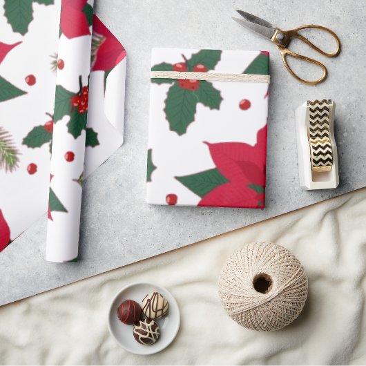 Kerst naadloos met Poinsettia Gift Bag Cadeaupapier