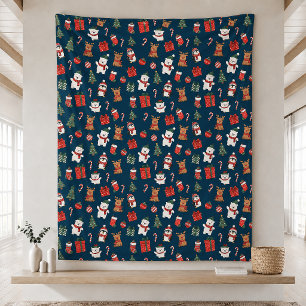 Kerst Naadloos Patroon Dekbed Fleece Deken