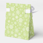 Kerst naadloos sneeuwvlokken groen patroon bedankdoosjes (Achterkant)