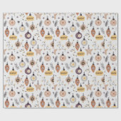 Kerst Naadloos Vreugdevol Patroon Vakantie Gift Cadeaupapier (Vlak)