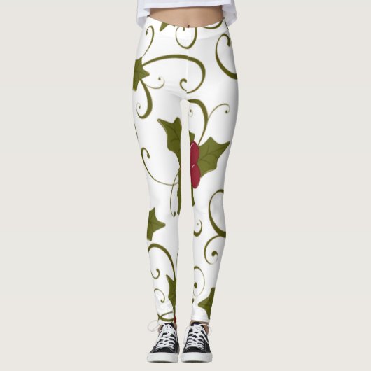 Kerst Naadloze Patronen Leggings (Voorkant)