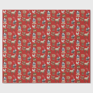 "Kerst naar beneden bij de schuur" Custom Color Cadeaupapier