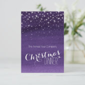 Kerst nacht hemel sterren feest uitnodiging paarse (Staand voorkant)